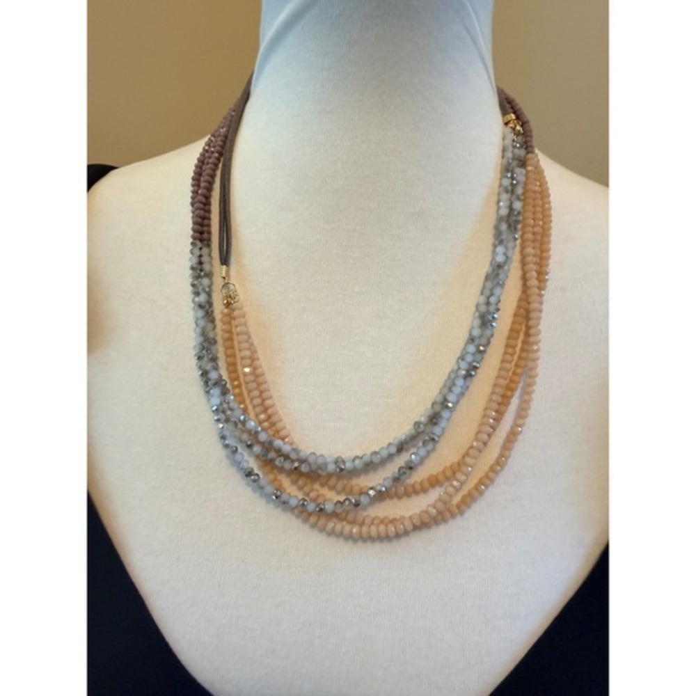 Marlyn Schiff Lavender Combo Multi Strand Beaded Necklace OS - Picture 8 of 14